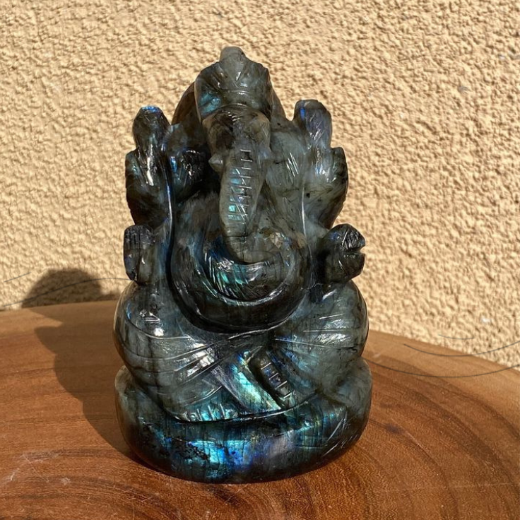 Labradorite Crystal Ganesh Idol