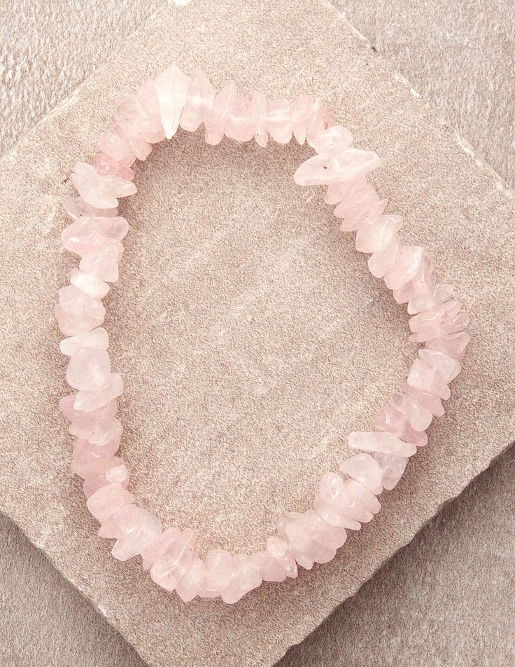 Rose Quartz Uncut Crystal Bracelet