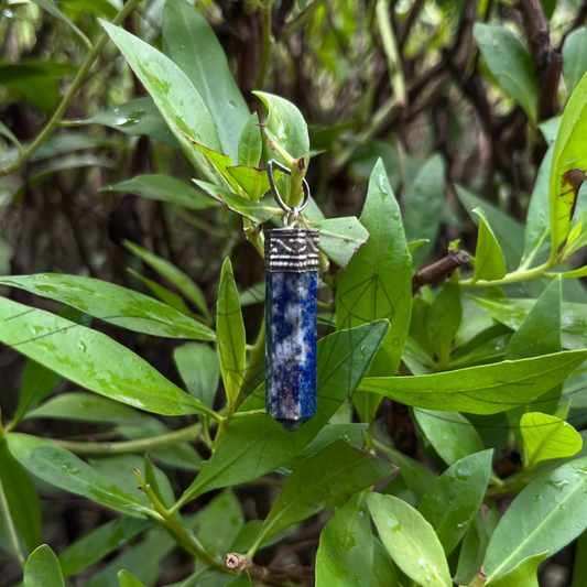 Lapis Lazuli Crystal Pencil Pendant