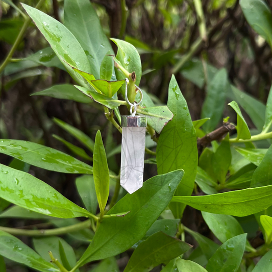 Selenite Crystal Pencil Pendant