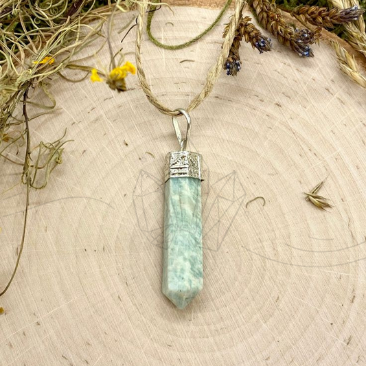 Amazonite Crystal Pencil Pendant