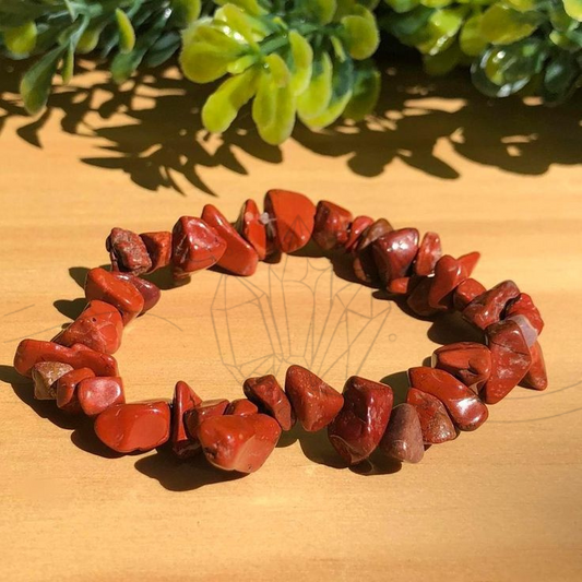Red Jasper Uncut Crystal Bracelet