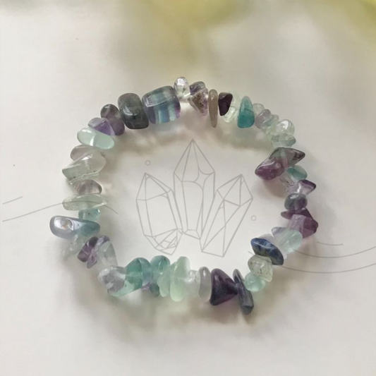 Fluorite Uncut Crystal Bracelet