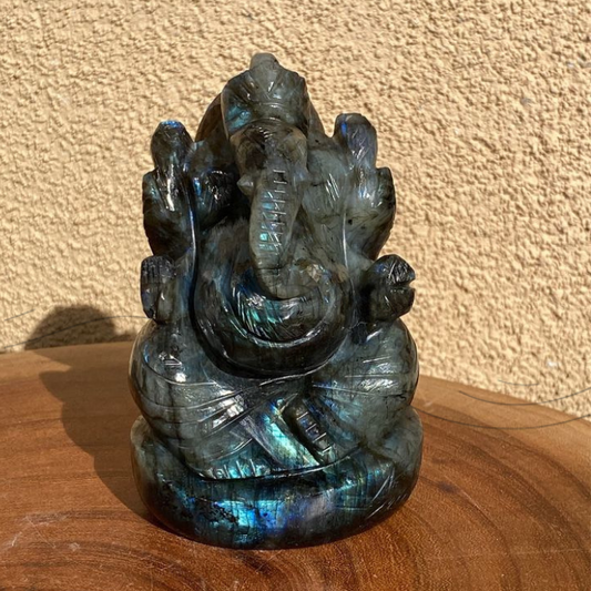 Labradorite Crystal Ganesh Idol