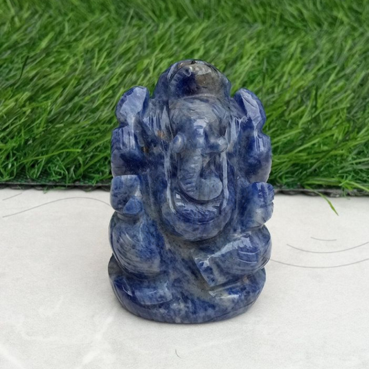 Sodalite Crystal Ganesh Idol