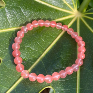 cherry quartz crystal bracelet